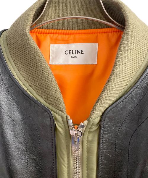 CELINE（セリーヌ）CELINE (セリーヌ) 22AW バイマテリアル ジャケット ブラック×カーキ サイズ:52の古着・服飾アイテム