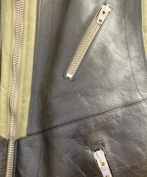 CELINE（セリーヌ）CELINE (セリーヌ) 22AW バイマテリアル ジャケット ブラック×カーキ サイズ:52の古着・服飾アイテム