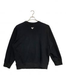 PRADA（プラダ）の古着「23AW トライアングルロゴ クルーネック」｜ブラック
