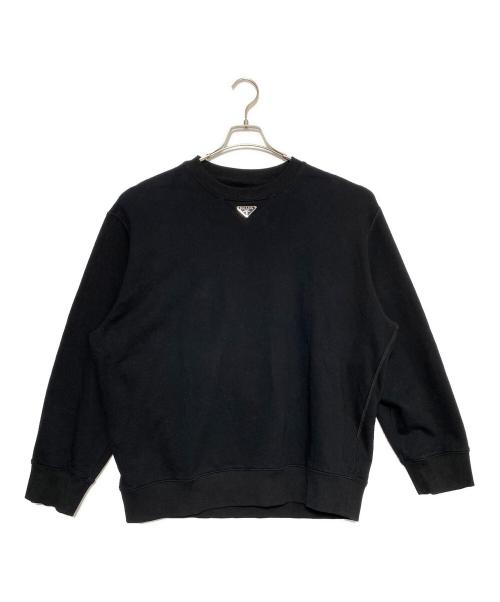 PRADA（プラダ）PRADA (プラダ) 23AW トライアングルロゴ クルーネック ブラック サイズ:Lの古着・服飾アイテム