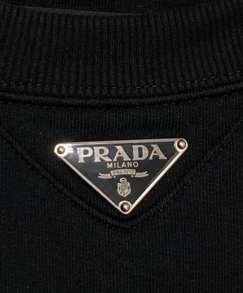 PRADA（プラダ）PRADA (プラダ) 23AW トライアングルロゴ クルーネック ブラック サイズ:Lの古着・服飾アイテム