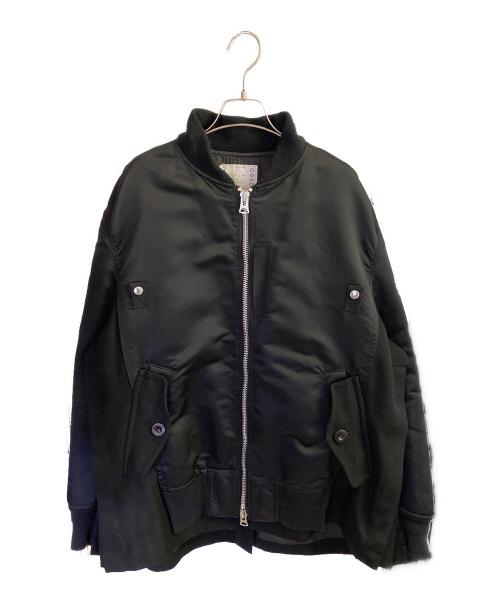 sacai（サカイ）sacai (サカイ) Nylon Mix Twil BlousonMA-1ジャケット ブラック サイズ:4の古着・服飾アイテム