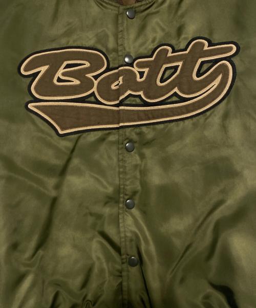 BoTT（ボット）BoTT (ボット) Nylon Varsity Jacket カーキ×ブラウン サイズ:Mの古着・服飾アイテム