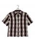 NKNIT（ンニット）の古着「CHECKER PATTERN KNIT SHIRT」｜ホワイト×ブラウン