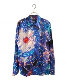 DOLCE & GABBANA（ドルチェ＆ガッバーナ）の古着「Purple Luminarie Silk Slim MARTINI Shirt」｜ブルー