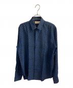 SAINTLAURENTサンローラン）の古着「ランダムドット ロングスリーブシャツ　」｜ブラック×ブルー