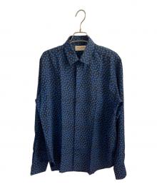 SAINTLAURENT（サンローラン）の古着「ランダムドット ロングスリーブシャツ　」｜ブラック×ブルー