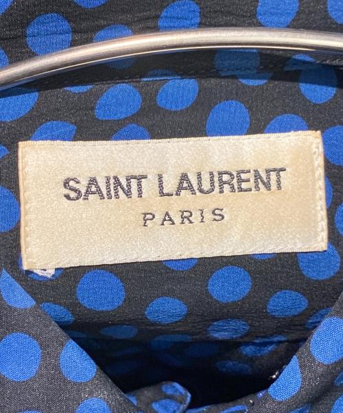 SAINTLAURENT（サンローラン）SAINTLAURENT (サンローラン) ランダムドット ロングスリーブシャツ　 ブラック×ブルー サイズ:38の古着・服飾アイテム