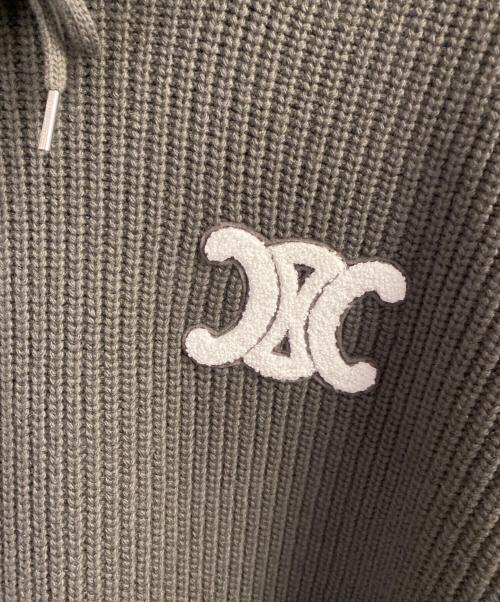 CELINE（セリーヌ）CELINE (セリーヌ) ロゴニットパーカー グリーン サイズ:Sの古着・服飾アイテム