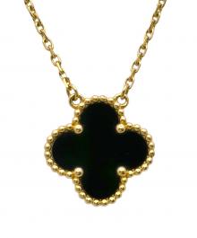 VAN CLEEF & ARPELS（ヴァンクリーフ＆アーペル）の古着「ヴィンテージ アルハンブラ オニキス ネックレス」