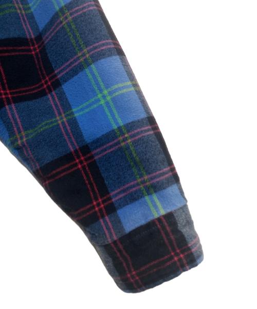 SUPREME（シュプリーム）Supreme (シュプリーム) Quilted Plaid Shirt ブラック×ブルー サイズ:Lの古着・服飾アイテム