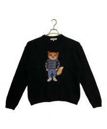 maison kitsune（メゾンキツネ）の古着「ドレスド フォックス インターシャ ウール ジャンパー」｜ブラック