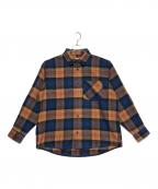 Carhartt WIPカーハート ワーク イン プログレス）の古着「LS Dern Shirt」｜ブラウン×ネイビー