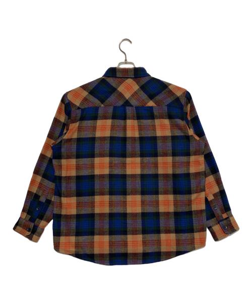 Carhartt WIP（カーハート ワーク イン プログレス）CARHARTT WIP (カーハート ワーク イン プログレス) LS Dern Shirt ブラウン×ネイビー サイズ:Mの古着・服飾アイテム