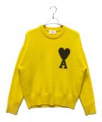 AMI Alexandre Mattiussiアミアレクサンドルマテュッシ）の古着「フロントロゴニット」｜イエロー