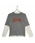 CELINE（セリーヌ）の古着「ロゴプリント レイヤード クルーネック長袖Tシャツ」｜グレー