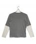 CELINE (セリーヌ) ロゴプリント レイヤード クルーネック長袖Tシャツ グレー サイズ:L：60000円