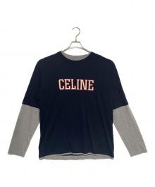 CELINE（セリーヌ）の古着「レイヤードルーズ長袖カットソー」｜ネイビー