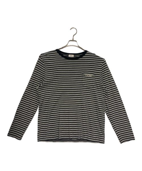 CELINE（セリーヌ）CELINE (セリーヌ) ボーダー ロングポケットカットソー ブラック×ホワイト サイズ:Lの古着・服飾アイテム
