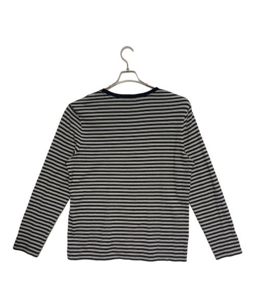 CELINE（セリーヌ）CELINE (セリーヌ) ボーダー ロングポケットカットソー ブラック×ホワイト サイズ:Lの古着・服飾アイテム