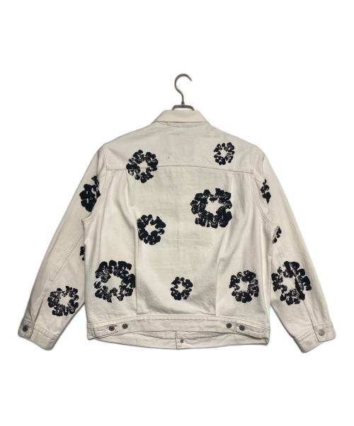Denim Tears（デニムティアーズ）Denim Tears (デニムティアーズ) LEVI'S (リーバイス) フラワープリント デニムジャケット ホワイト×ブラック サイズ:Lの古着・服飾アイテム