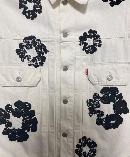 Denim Tears（デニムティアーズ）Denim Tears (デニムティアーズ) LEVI'S (リーバイス) フラワープリント デニムジャケット ホワイト×ブラック サイズ:Lの古着・服飾アイテム