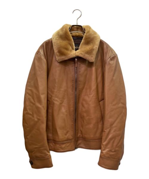 BOSS（ボス）BOSS (ボス) Padded nappa-leather jacket パデッド ナッパレザー ジャケット/50548620 ブラック サイズ:50の古着・服飾アイテム