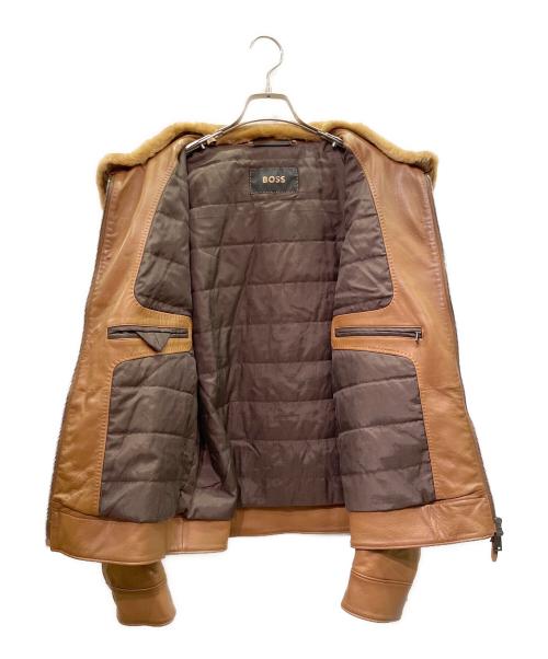 BOSS（ボス）BOSS (ボス) Padded nappa-leather jacket パデッド ナッパレザー ジャケット/50548620 ブラック サイズ:50の古着・服飾アイテム