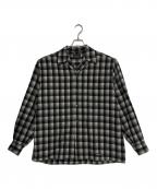 PENDLETON×WACKO MARIAペンドルトン×ワコマリア）の古着「WOOL OMBRE CHECK OPEN COLLAR SHIRT」｜ホワイト×ブラック