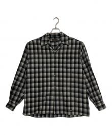 PENDLETON×WACKO MARIA（ペンドルトン×ワコマリア）の古着「WOOL OMBRE CHECK OPEN COLLAR SHIRT」｜ホワイト×ブラック