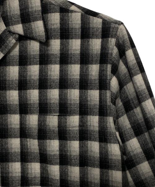 PENDLETON（ペンドルトン）PENDLETON (ペンドルトン) WACKO MARIA (ワコマリア) WOOL OMBRE CHECK OPEN COLLAR SHIRT ホワイト×ブラック サイズ:xlの古着・服飾アイテム
