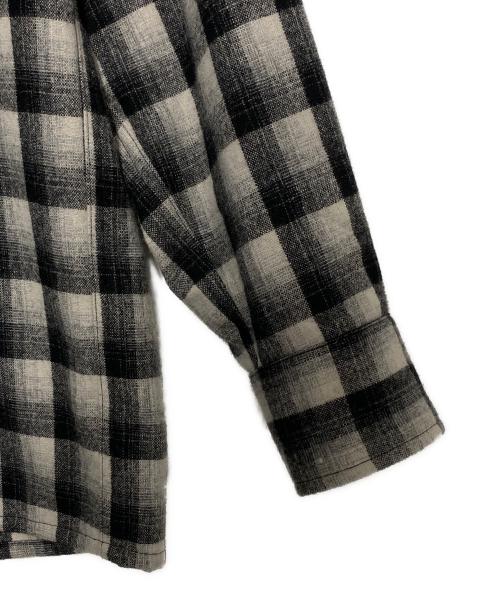 PENDLETON（ペンドルトン）PENDLETON (ペンドルトン) WACKO MARIA (ワコマリア) WOOL OMBRE CHECK OPEN COLLAR SHIRT ホワイト×ブラック サイズ:xlの古着・服飾アイテム