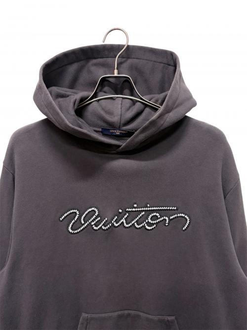 LOUIS VUITTON（ルイ ヴィトン）LOUIS VUITTON (ルイ ヴィトン) 26SSエンベリッシュド シグネチャーフーディー グレー サイズ:Lの古着・服飾アイテム