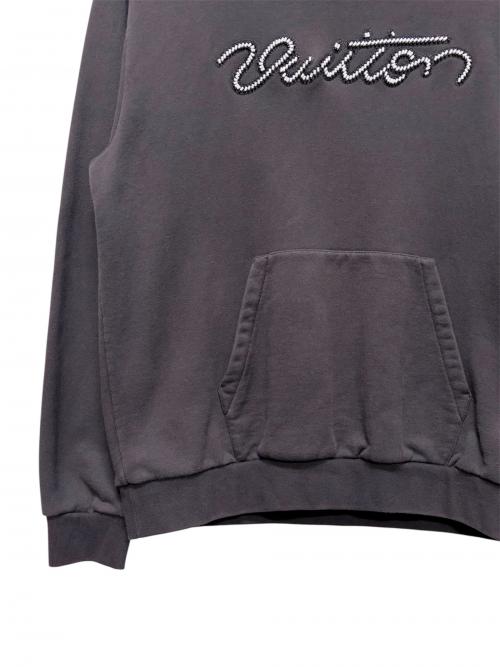 LOUIS VUITTON（ルイ ヴィトン）LOUIS VUITTON (ルイ ヴィトン) 26SSエンベリッシュド シグネチャーフーディー グレー サイズ:Lの古着・服飾アイテム