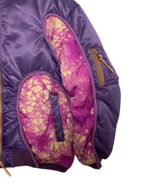 yoshio kubo（ヨシオクボ）yoshio kubo (ヨシオクボ) TIE DYE BOMBER JACKET パープル サイズ:3の古着・服飾アイテム