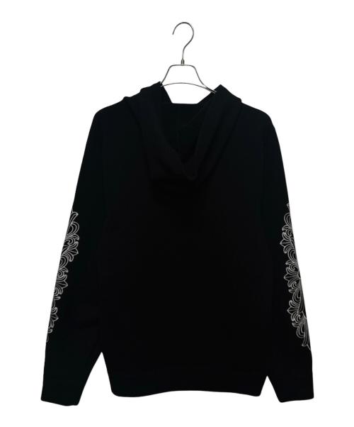 CHROME HEARTS（クロムハーツ）CHROME HEARTS (クロムハーツ) Y NOT Floral Cross Embroidery Cashmere Knit Pullover Hoodie ブラック サイズ:Lの古着・服飾アイテム