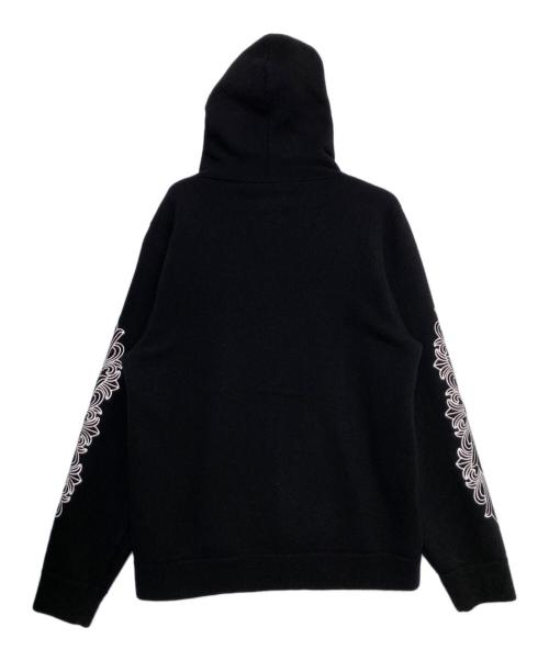 CHROME HEARTS（クロムハーツ）CHROME HEARTS (クロムハーツ) Y NOT Floral Cross Embroidery Cashmere Knit Pullover Hoodie ブラック サイズ:Lの古着・服飾アイテム