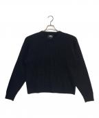stussyステューシー）の古着「WAFFLE KNIT CASHMERE CREW」｜ブラック