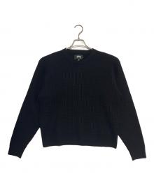 stussy（ステューシー）の古着「WAFFLE KNIT CASHMERE CREW」｜ブラック