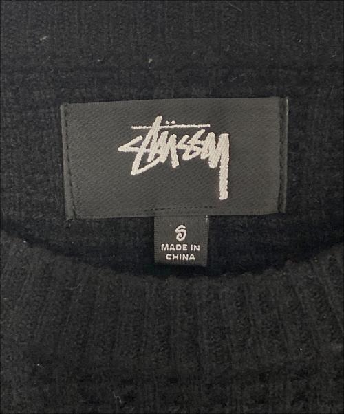 stussy（ステューシー）stussy (ステューシー) WAFFLE KNIT CASHMERE CREW ブラック サイズ:Sの古着・服飾アイテム