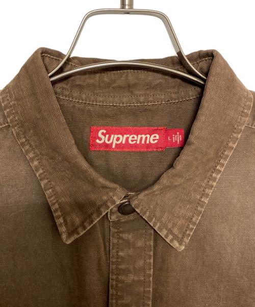 SUPREME（シュプリーム）Supreme (シュプリーム) Worn Snap Painter Shirt ブラウン サイズ:Lの古着・服飾アイテム