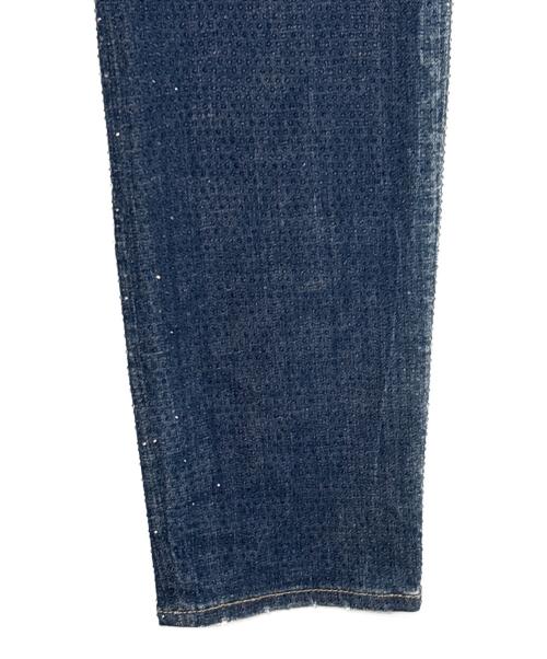DSQUARED2（ディースクエアード）DSQUARED2 (ディースクエアード) Slim Denim Pants With Rhinestones ネイビー サイズ:54の古着・服飾アイテム