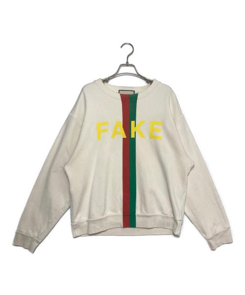 GUCCI（グッチ）GUCCI (グッチ) FAKE NOT Sweat アイボリー サイズ:Sの古着・服飾アイテム
