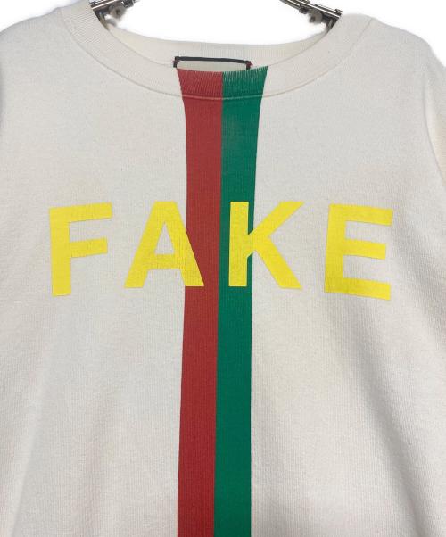 GUCCI（グッチ）GUCCI (グッチ) FAKE NOT Sweat アイボリー サイズ:Sの古着・服飾アイテム