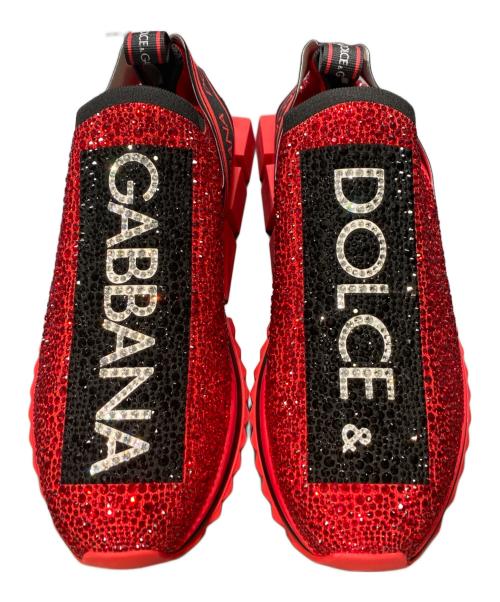 DOLCE & GABBANA（ドルチェ＆ガッバーナ）DOLCE & GABBANA (ドルチェ＆ガッバーナ) ラインストーンスニーカー レッド サイズ:SIZE 45の古着・服飾アイテム