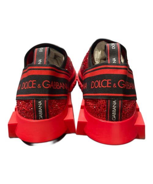 DOLCE & GABBANA（ドルチェ＆ガッバーナ）DOLCE & GABBANA (ドルチェ＆ガッバーナ) ラインストーンスニーカー レッド サイズ:SIZE 45の古着・服飾アイテム