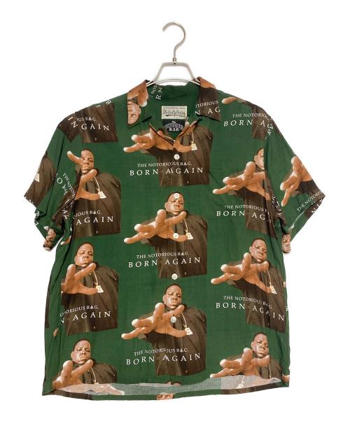 WACKO MARIA（ワコマリア）WACKO MARIA (ワコマリア) THE NOTORIOUS B.I.G (ノトーリアス) HAWAIIAN SHIRT S/S グリーン サイズ:Mの古着・服飾アイテム