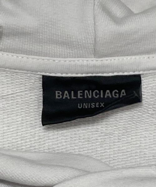 BALENCIAGA（バレンシアガ）BALENCIAGA (バレンシアガ) TAPE Type クラッシュ加工パーカー ホワイト サイズ:XSの古着・服飾アイテム
