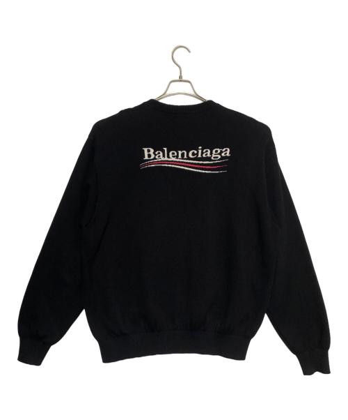 BALENCIAGA（バレンシアガ）BALENCIAGA (バレンシアガ) 23AW Political Campaign Logo Cotton Sweater ブラック サイズ:Mの古着・服飾アイテム
