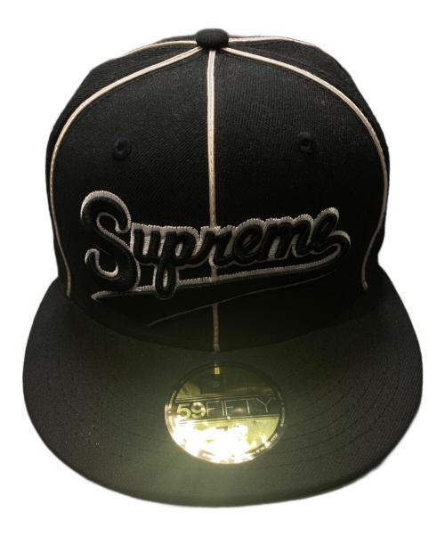 SUPREME（シュプリーム）SUPREME (シュプリーム) New Era (ニューエラ) 59FIFTY/Piping Script Logo ( フィフティーナイン フィフティー パイピング スクリプト ロゴ ) ブラック サイズ:7 3/4の古着・服飾アイテム